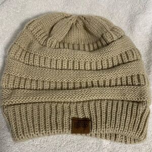 Redess Slouchy Beanie Hat OS Tan Cable Knit Ribbed Winter Cap Gorpcore Outdoor